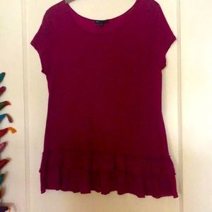 Gap Berry Colored Ruffled Tee